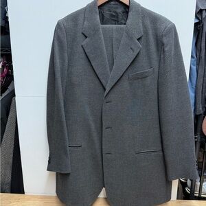 Vintage Emporio Armani Charcoal Textured Suit